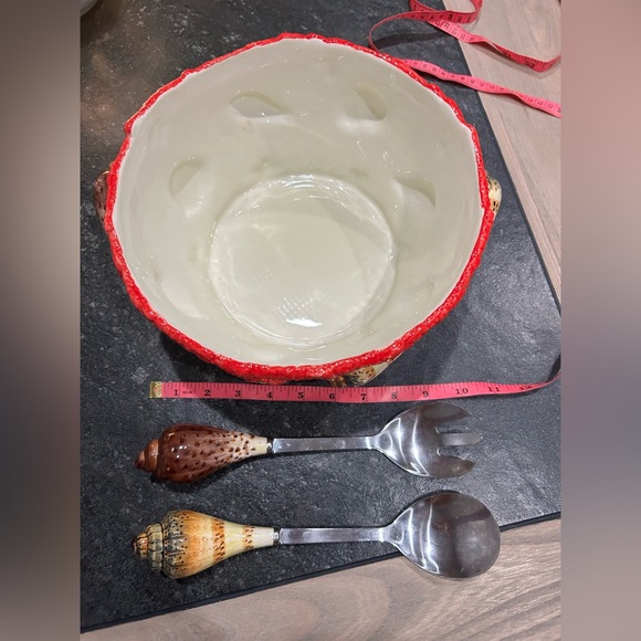 Vintage serving bowl with matching utensils from mww market - Picture 6 of 7